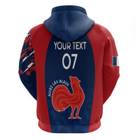 Personalised France Rugby Hoodie 2023 World Cup Allez Les Bleus Grunge Style - Wonder Print Shop