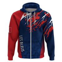 Personalised France Rugby Hoodie 2023 World Cup Allez Les Bleus Grunge Style - Wonder Print Shop