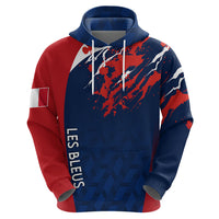 Personalised France Rugby Hoodie 2023 World Cup Allez Les Bleus Grunge Style - Wonder Print Shop