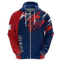 Personalised France Rugby Hoodie 2023 World Cup Allez Les Bleus Grunge Style - Wonder Print Shop