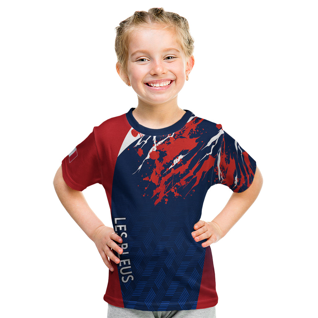 personalised-france-rugby-kid-t-shirt-2023-world-cup-allez-les-bleus-grunge-style