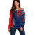 Personalised France Rugby Off Shoulder Sweater 2023 World Cup Allez Les Bleus Grunge Style - Wonder Print Shop