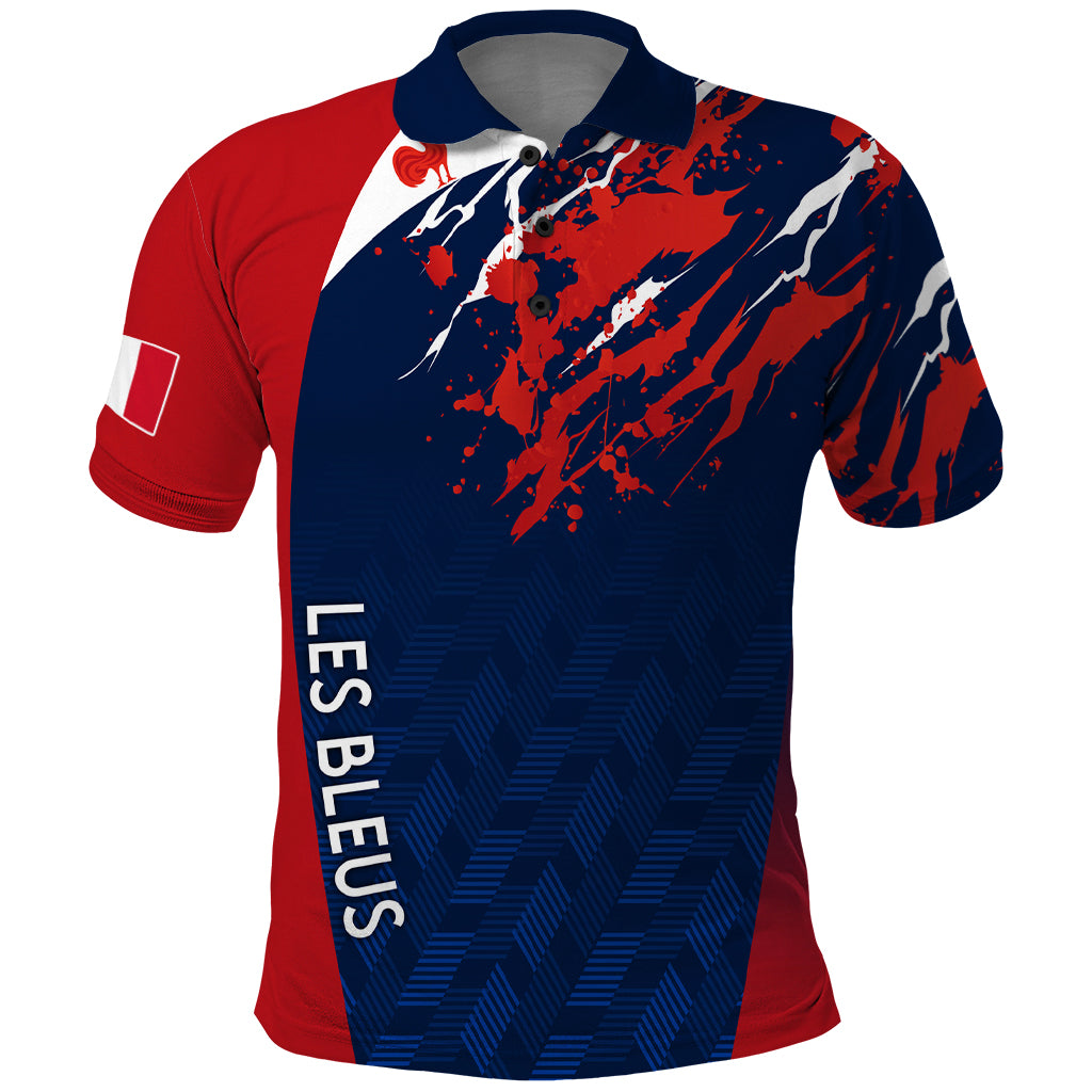 personalised-france-rugby-polo-shirt-2023-world-cup-allez-les-bleus-grunge-style
