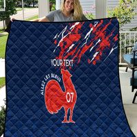 Personalised France Rugby Quilt 2023 World Cup Allez Les Bleus Grunge Style - Wonder Print Shop
