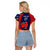 Personalised France Rugby Raglan Cropped T Shirt 2023 World Cup Allez Les Bleus Grunge Style - Wonder Print Shop