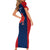 Personalised France Rugby Short Sleeve Bodycon Dress 2023 World Cup Allez Les Bleus Grunge Style - Wonder Print Shop