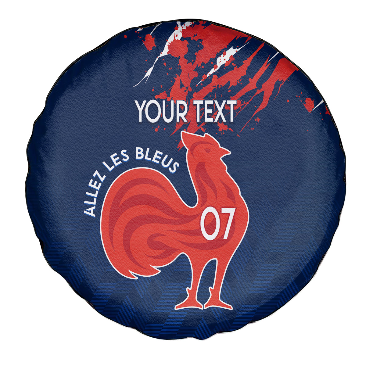 Personalised France Rugby Spare Tire Cover 2023 World Cup Allez Les Bleus Grunge Style - Wonder Print Shop