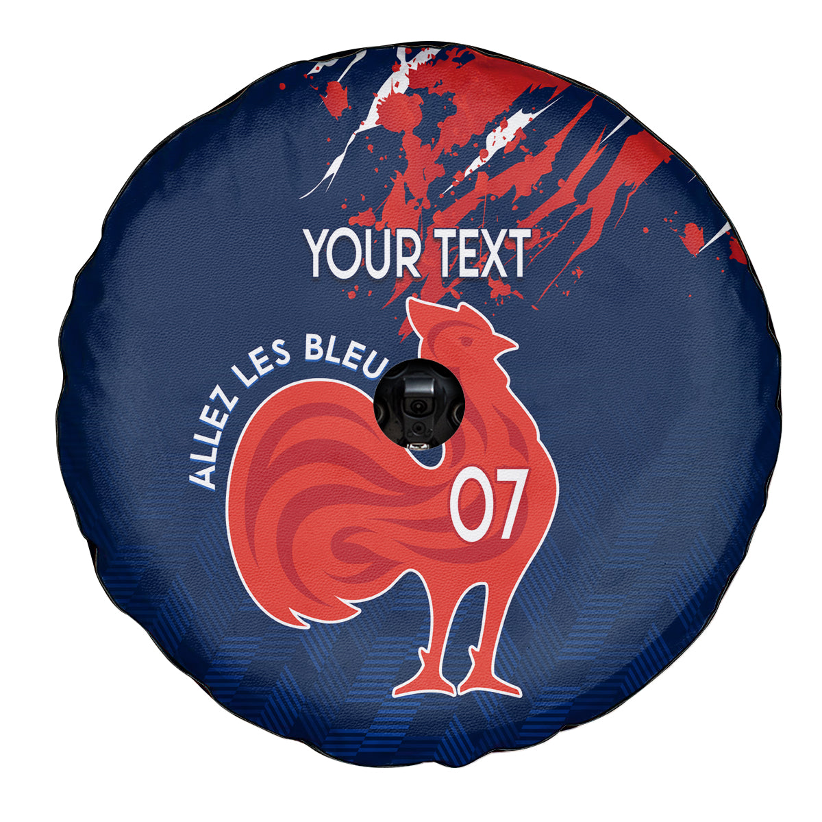 Personalised France Rugby Spare Tire Cover 2023 World Cup Allez Les Bleus Grunge Style - Wonder Print Shop