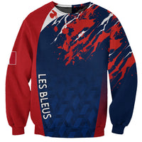 Personalised France Rugby Sweatshirt 2023 World Cup Allez Les Bleus Grunge Style - Wonder Print Shop
