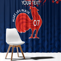 Personalised France Rugby Window Curtain 2023 World Cup Allez Les Bleus Grunge Style - Wonder Print Shop