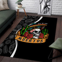Mexico Day Of The Dead Area Rug Sombrero Sugar Skull With Roses LT7 - Wonder Print Shop