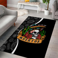 Mexico Day Of The Dead Area Rug Sombrero Sugar Skull With Roses LT7 - Wonder Print Shop