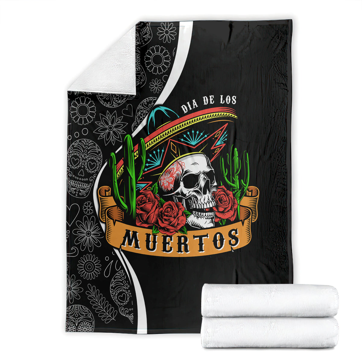 mexico-day-of-the-dead-blanket-sombrero-sugar-skull-with-roses