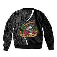 Mexico Day Of The Dead Bomber Jacket Sombrero Sugar Skull With Roses LT7 - Wonder Print Shop