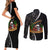 Mexico Day Of The Dead Couples Matching Short Sleeve Bodycon Dress and Long Sleeve Button Shirts Sombrero Sugar Skull With Roses LT7 - Wonder Print Shop
