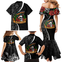 Mexico Day Of The Dead Family Matching Mermaid Dress and Hawaiian Shirt Sombrero Sugar Skull With Roses LT7 - Wonder Print Shop
