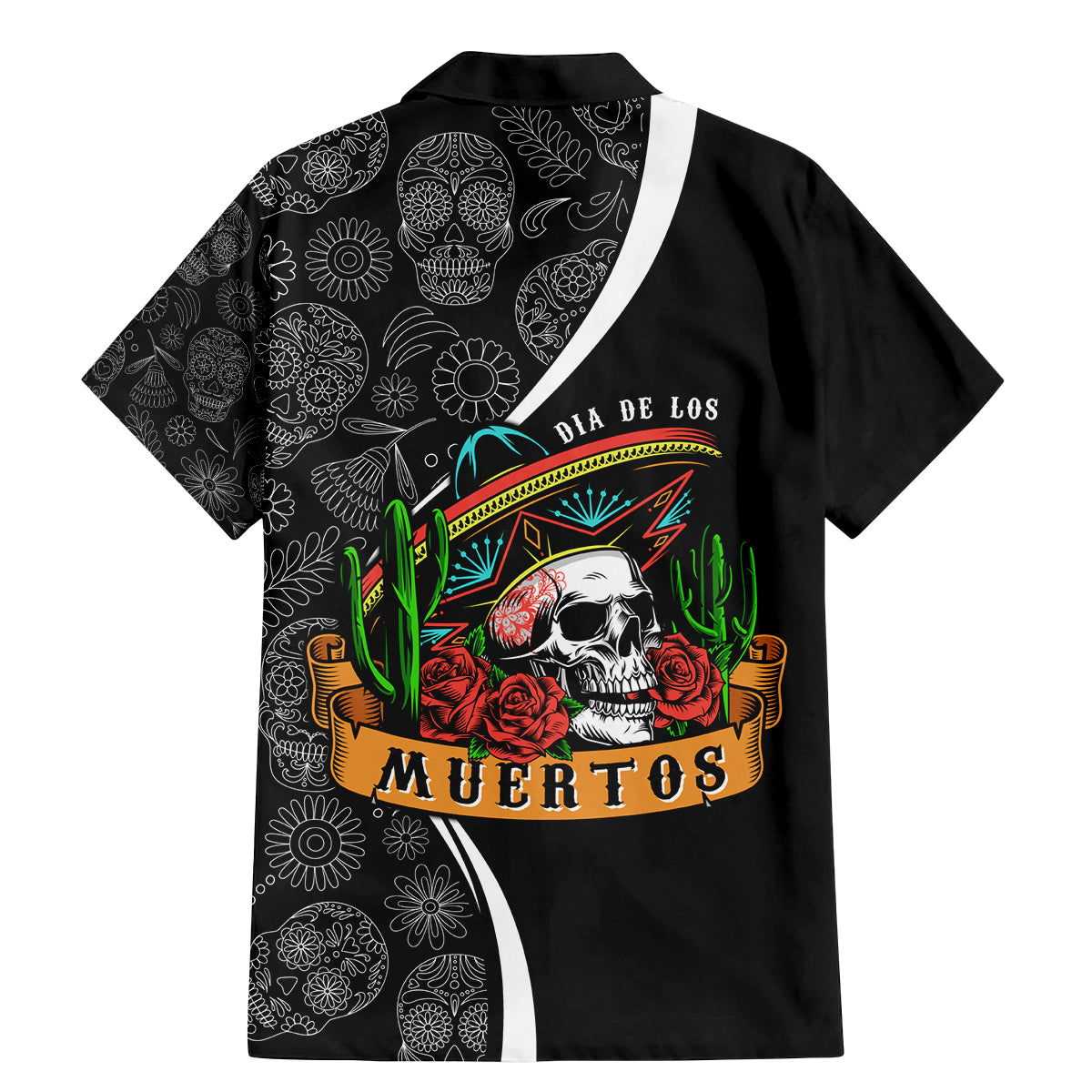 Mexico Day Of The Dead Family Matching Mermaid Dress and Hawaiian Shirt Sombrero Sugar Skull With Roses LT7 - Wonder Print Shop