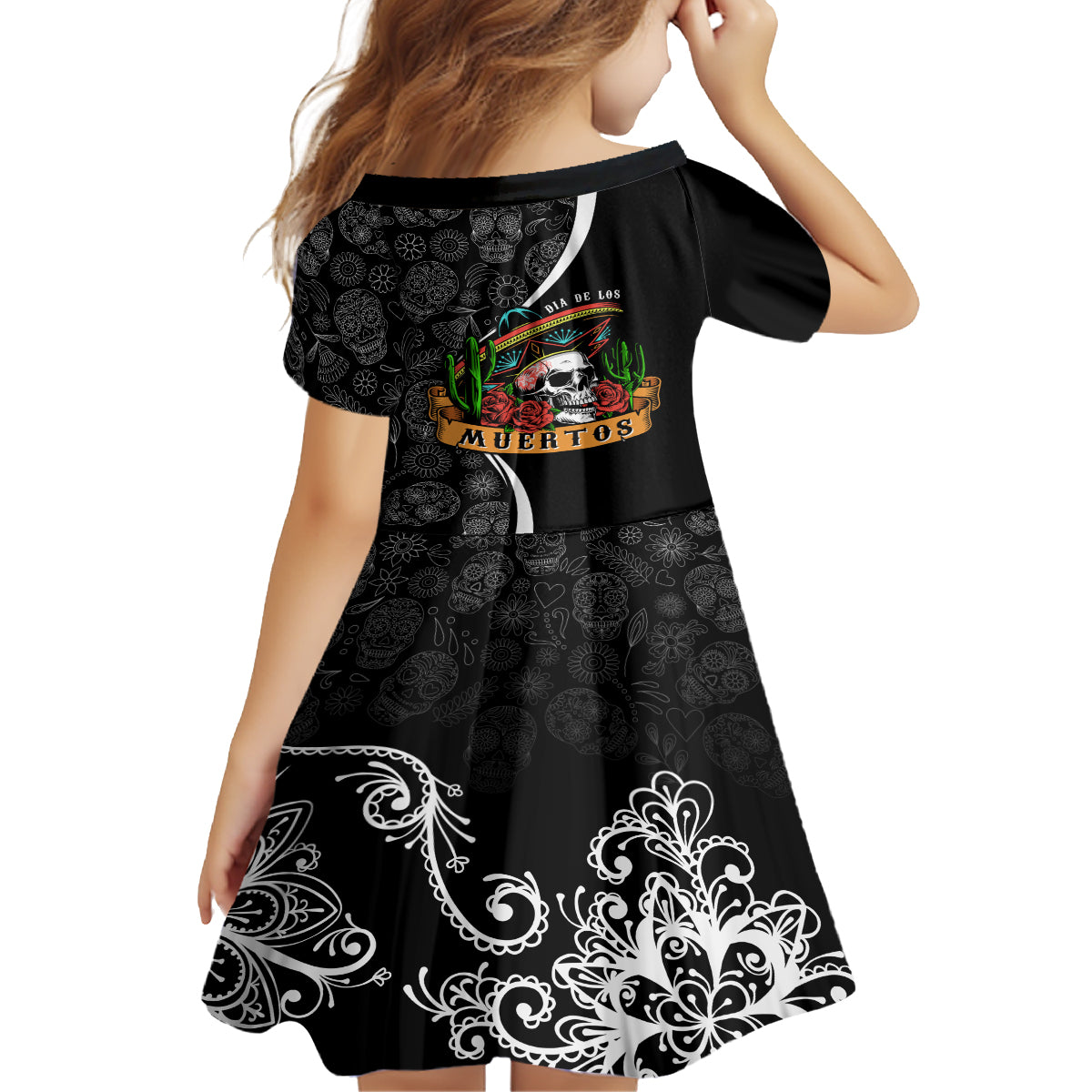 Mexico Day Of The Dead Family Matching Tank Maxi Dress and Hawaiian Shirt Sombrero Sugar Skull With Roses - Wonder Print Shop