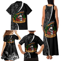 Mexico Day Of The Dead Family Matching Tank Maxi Dress and Hawaiian Shirt Sombrero Sugar Skull With Roses - Wonder Print Shop