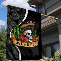 Mexico Day Of The Dead Garden Flag Sombrero Sugar Skull With Roses - Wonder Print Shop