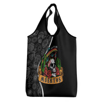 Mexico Day Of The Dead Grocery Bag Sombrero Sugar Skull With Roses