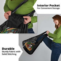 Mexico Day Of The Dead Grocery Bag Sombrero Sugar Skull With Roses