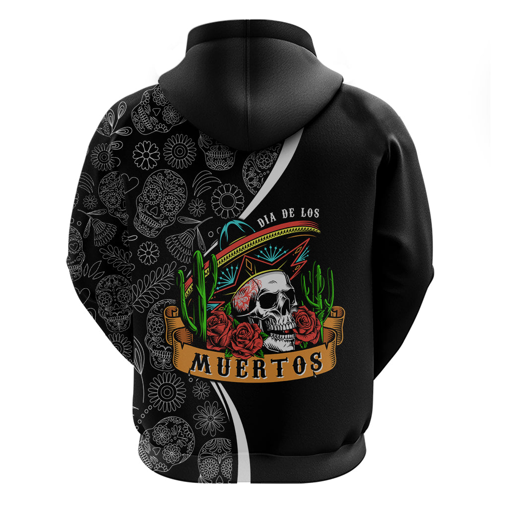 Mexico Day Of The Dead Hoodie Sombrero Sugar Skull With Roses - Wonder Print Shop