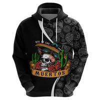 Mexico Day Of The Dead Hoodie Sombrero Sugar Skull With Roses - Wonder Print Shop