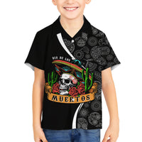 Mexico Day Of The Dead Kid Hawaiian Shirt Sombrero Sugar Skull With Roses - Wonder Print Shop