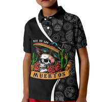 Mexico Day Of The Dead Kid Polo Shirt Sombrero Sugar Skull With Roses - Wonder Print Shop