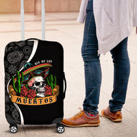 Mexico Day Of The Dead Luggage Cover Sombrero Sugar Skull With Roses - Wonder Print Shop