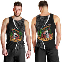 Mexico Day Of The Dead Men Tank Top Sombrero Sugar Skull With Roses - Wonder Print Shop