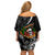Mexico Day Of The Dead Off Shoulder Short Dress Sombrero Sugar Skull With Roses - Wonder Print Shop