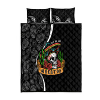 Mexico Day Of The Dead Quilt Bed Set Sombrero Sugar Skull With Roses - Wonder Print Shop