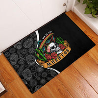 Mexico Day Of The Dead Rubber Doormat Sombrero Sugar Skull With Roses - Wonder Print Shop