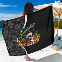 Mexico Day Of The Dead Sarong Sombrero Sugar Skull With Roses - Wonder Print Shop