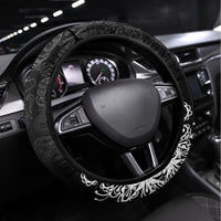 Mexico Day Of The Dead Steering Wheel Cover Sombrero Sugar Skull With Roses - Wonder Print Shop