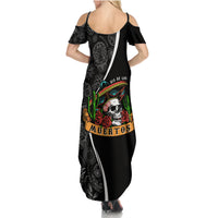 Mexico Day Of The Dead Summer Maxi Dress Sombrero Sugar Skull With Roses - Wonder Print Shop