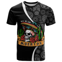 Mexico Day Of The Dead T Shirt Sombrero Sugar Skull With Roses - Wonder Print Shop