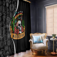 Mexico Day Of The Dead Window Curtain Sombrero Sugar Skull With Roses - Wonder Print Shop
