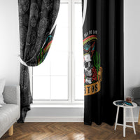 Mexico Day Of The Dead Window Curtain Sombrero Sugar Skull With Roses - Wonder Print Shop