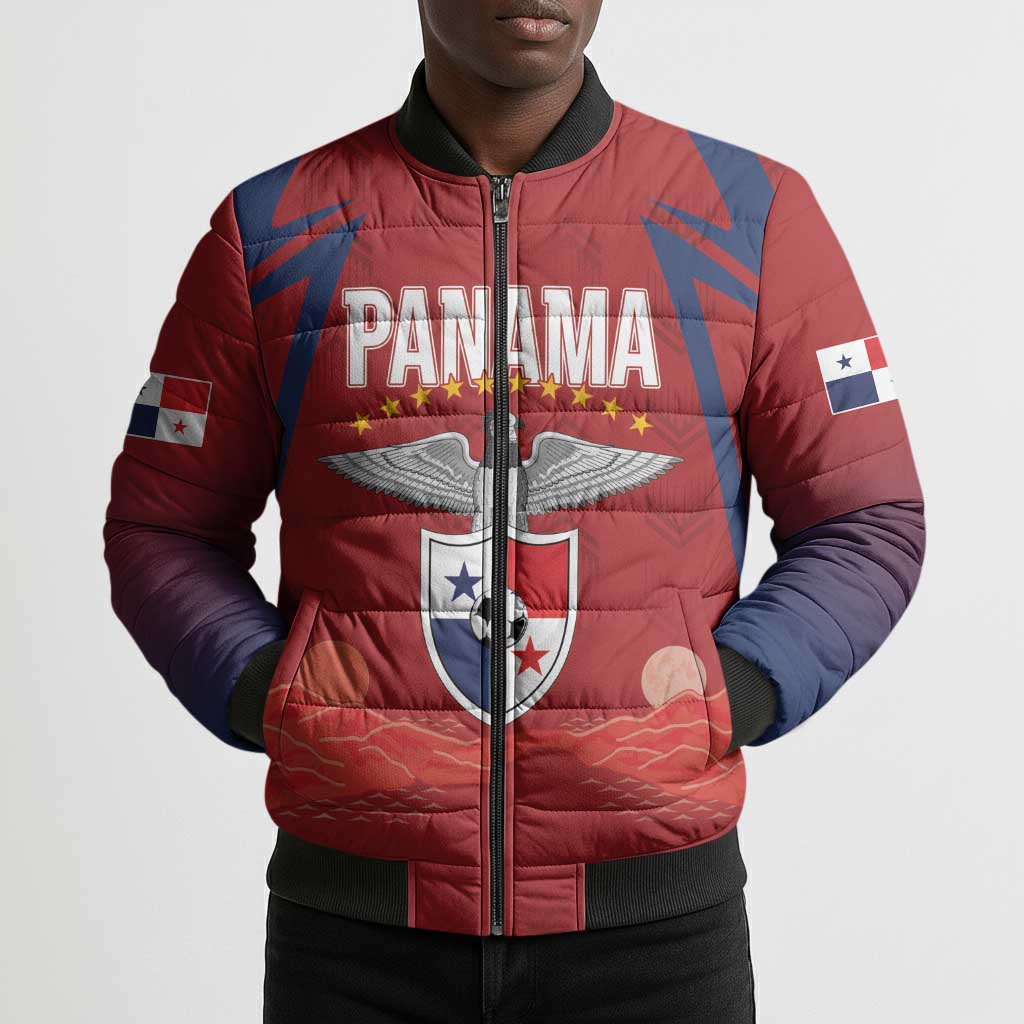Afro-Panama Football 2026 Custom Bomber Puffer Jacket La Marea Roja Making History - Wonder Print Shop