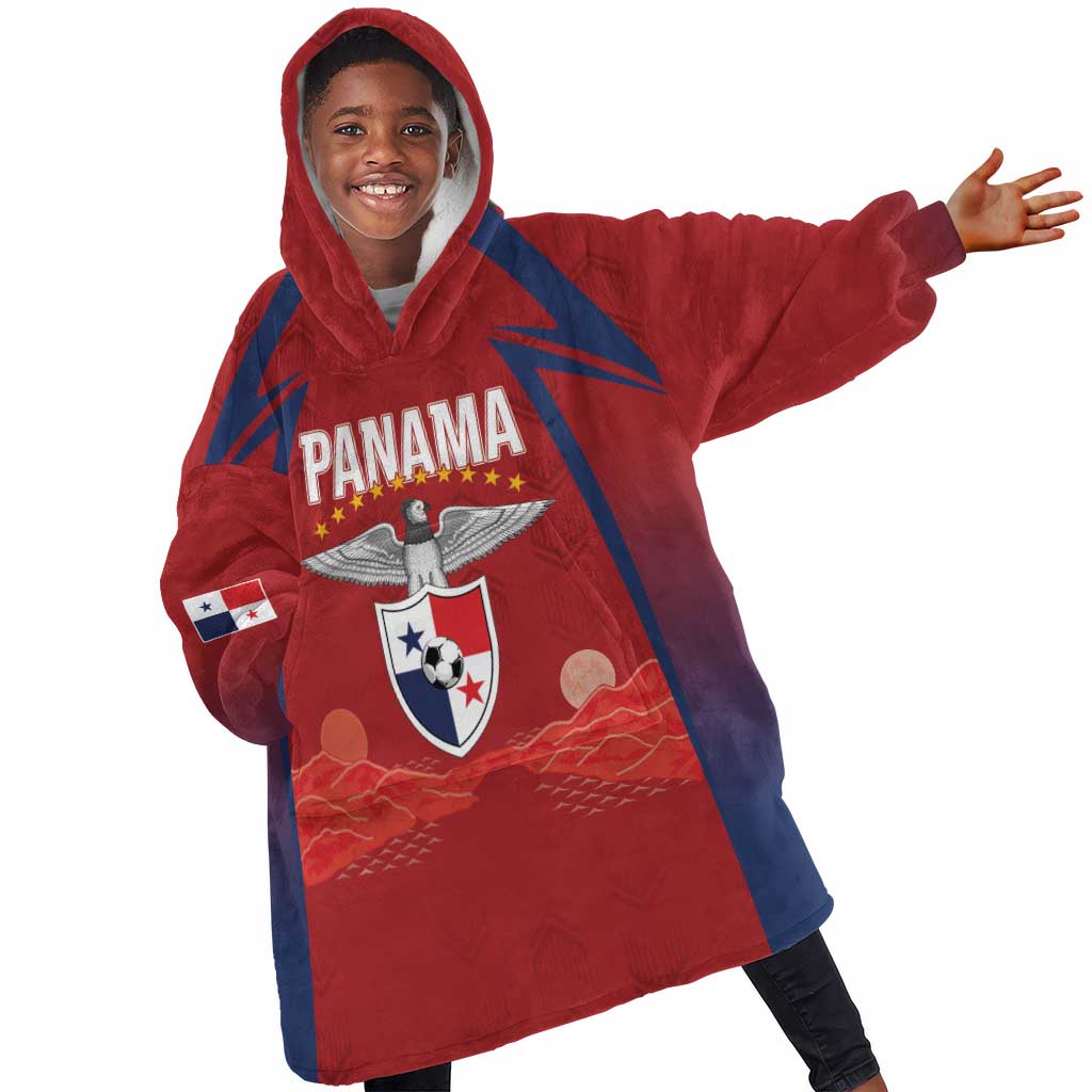 Afro-Panama Football 2026 Custom Kid Wearable Blanket Hoodie La Marea Roja Making History - Wonder Print Shop