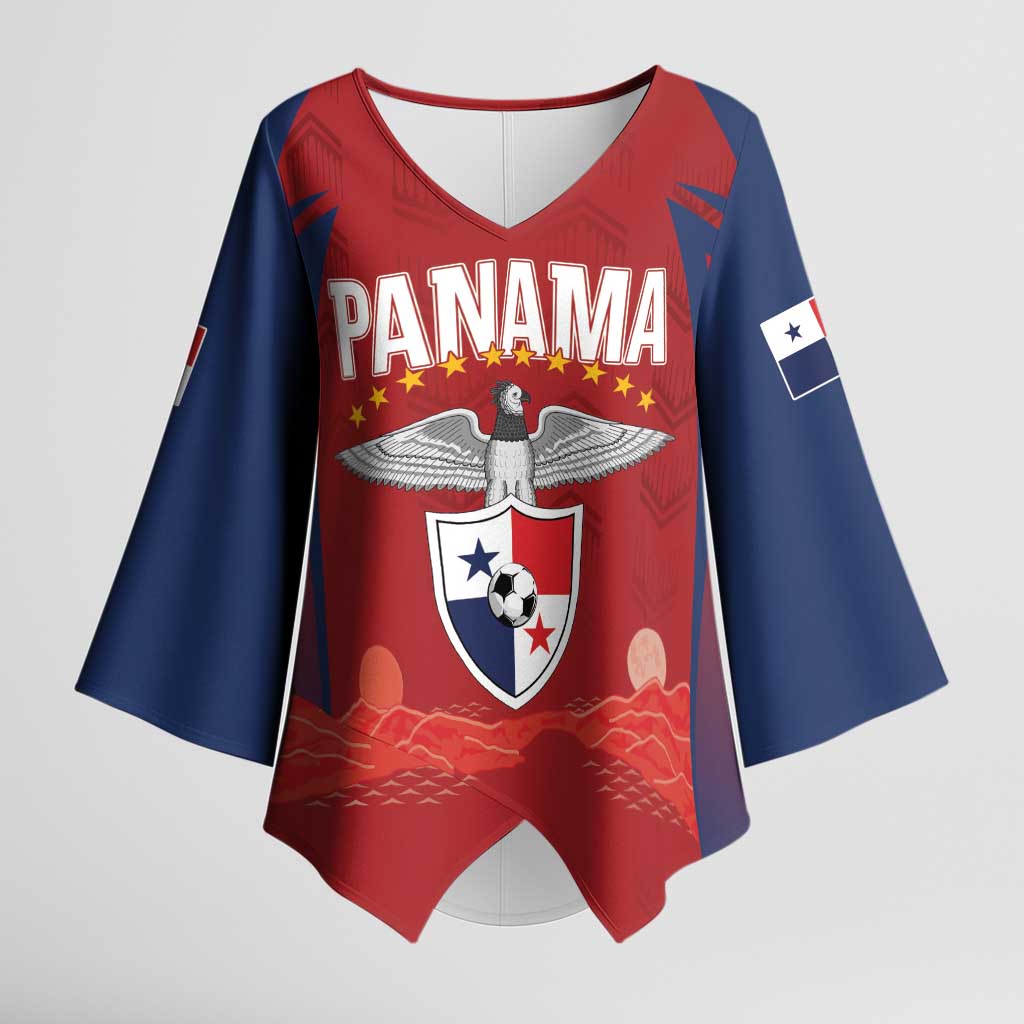 Afro-Panama Football 2026 Custom Kimono Sleeve Blouse La Marea Roja Making History - Wonder Print Shop