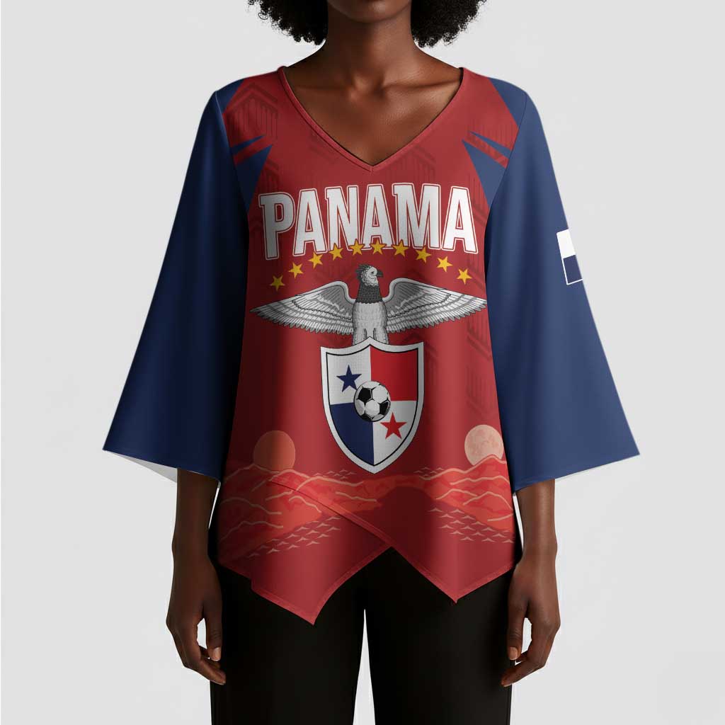 Afro-Panama Football 2026 Custom Kimono Sleeve Blouse La Marea Roja Making History - Wonder Print Shop