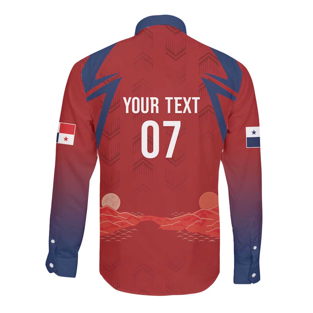 Afro-Panama Football 2026 Custom Long Sleeve Button Shirt La Marea Roja Making History - Wonder Print Shop