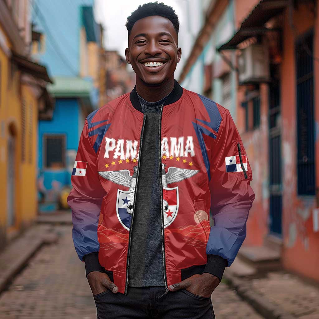 Afro-Panama Football 2026 Custom Sleeve Zip Bomber Jacket La Marea Roja Making History - Wonder Print Shop
