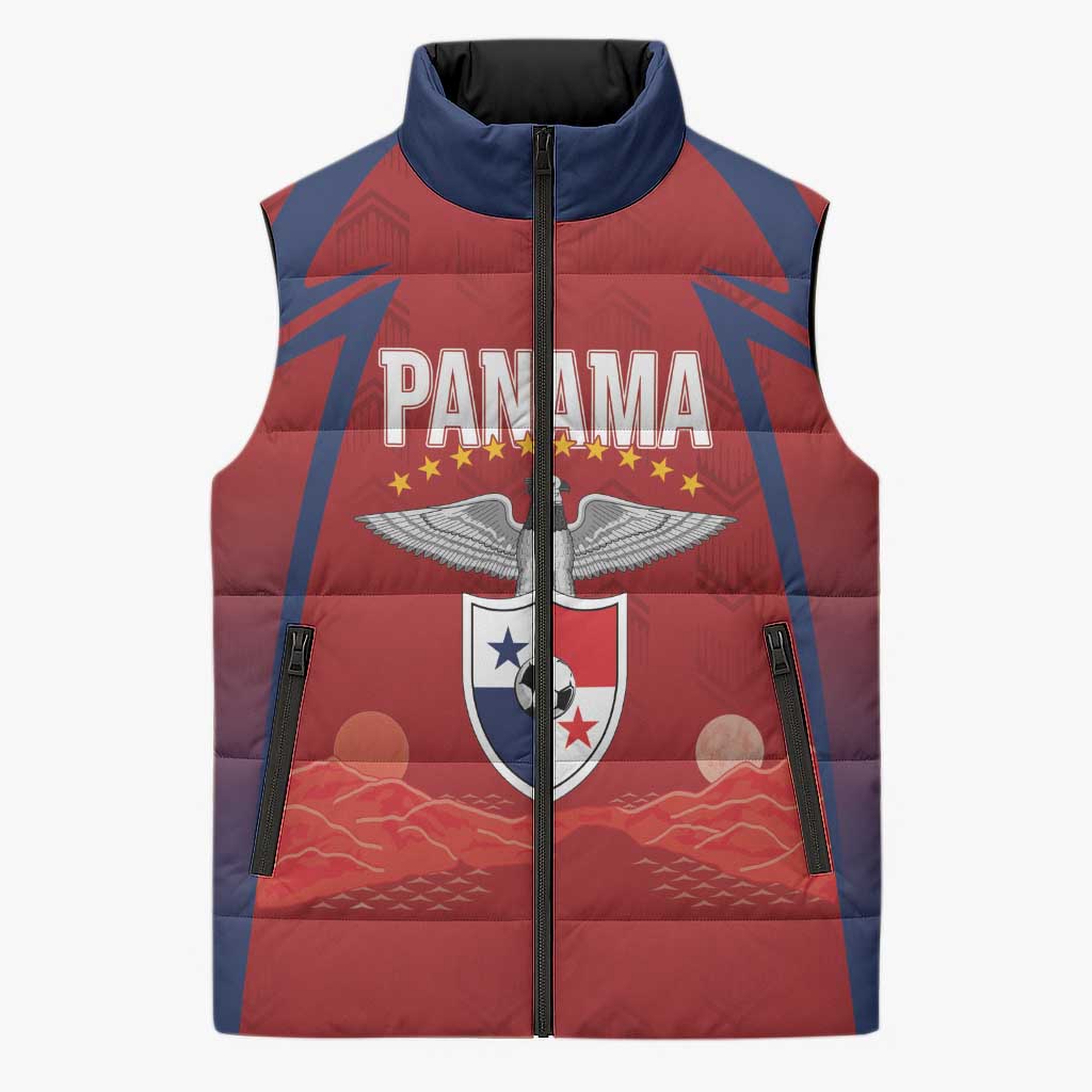 Afro-Panama Football 2026 Custom Sleeveless Puffer Jacket La Marea Roja Making History - Wonder Print Shop