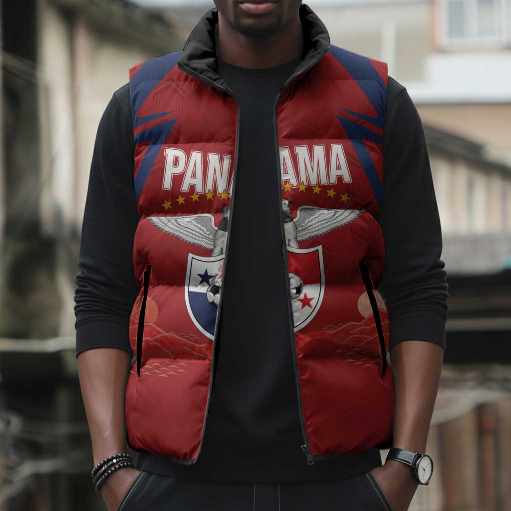 Afro-Panama Football 2026 Custom Sleeveless Puffer Jacket La Marea Roja Making History - Wonder Print Shop