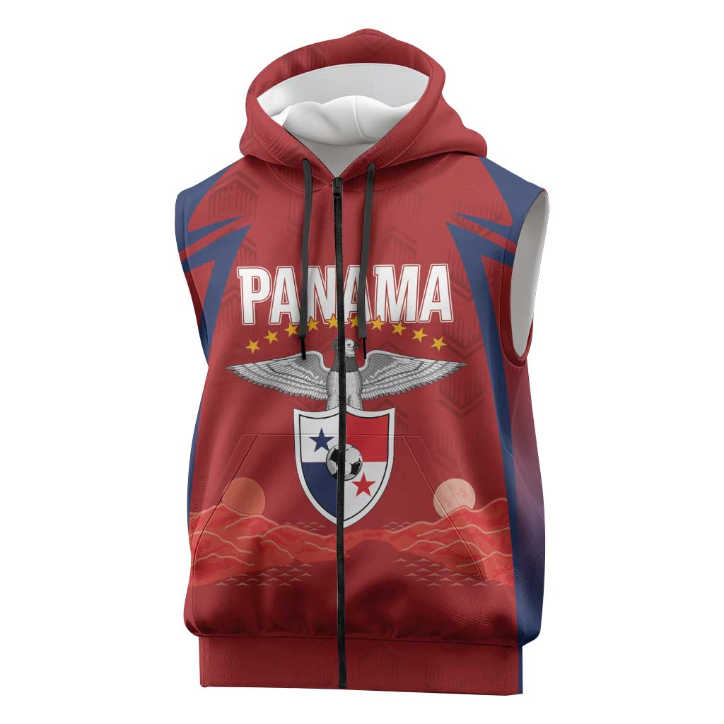Afro-Panama Football 2026 Custom Sleeveless Zip Hoodie La Marea Roja Making History - Wonder Print Shop